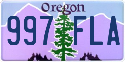 OR license plate 997FLA