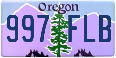 OR license plate 997FLB
