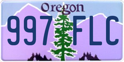 OR license plate 997FLC