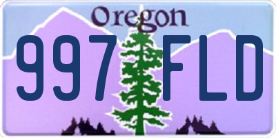 OR license plate 997FLD