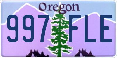 OR license plate 997FLE