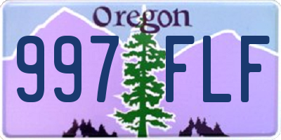OR license plate 997FLF