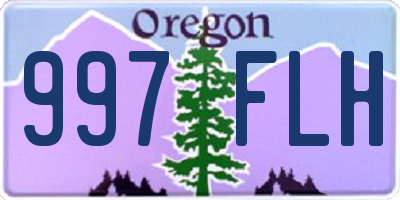 OR license plate 997FLH