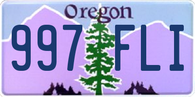 OR license plate 997FLI