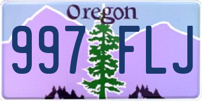 OR license plate 997FLJ