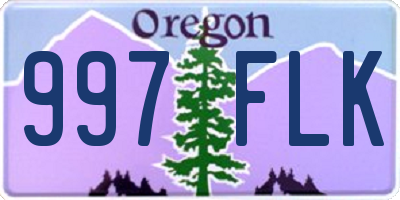 OR license plate 997FLK