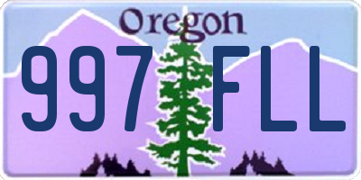 OR license plate 997FLL