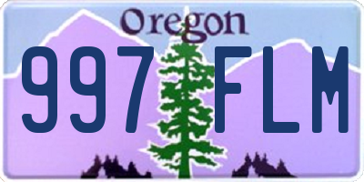 OR license plate 997FLM