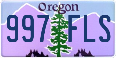 OR license plate 997FLS