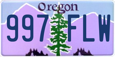 OR license plate 997FLW