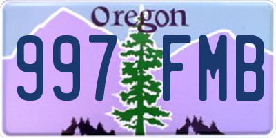 OR license plate 997FMB