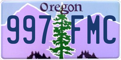 OR license plate 997FMC