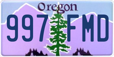 OR license plate 997FMD