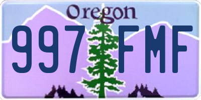 OR license plate 997FMF