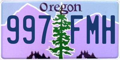 OR license plate 997FMH