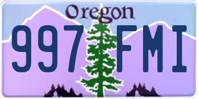 OR license plate 997FMI