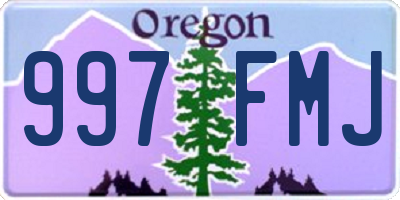 OR license plate 997FMJ