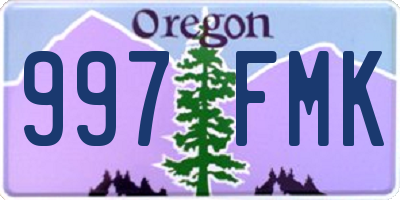 OR license plate 997FMK