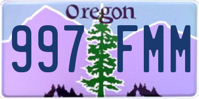 OR license plate 997FMM