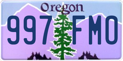 OR license plate 997FMO