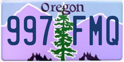 OR license plate 997FMQ