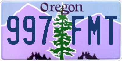 OR license plate 997FMT