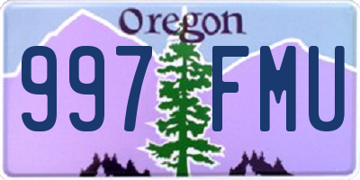 OR license plate 997FMU