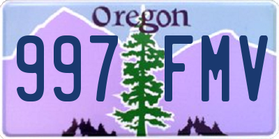 OR license plate 997FMV