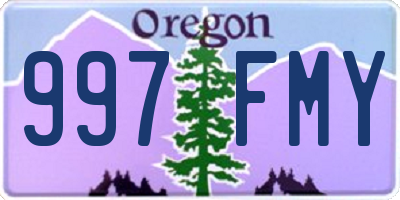 OR license plate 997FMY