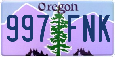 OR license plate 997FNK