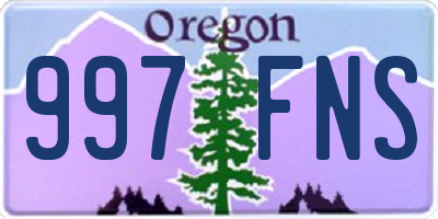 OR license plate 997FNS