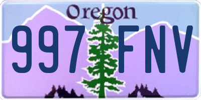 OR license plate 997FNV