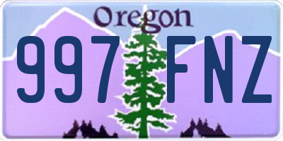 OR license plate 997FNZ