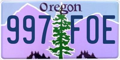 OR license plate 997FOE