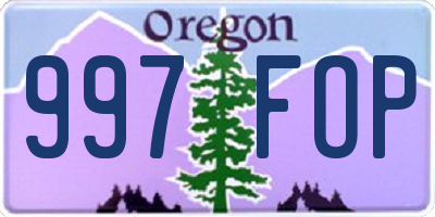 OR license plate 997FOP