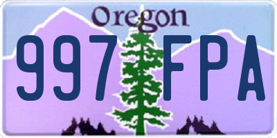 OR license plate 997FPA