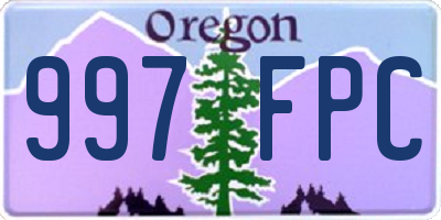 OR license plate 997FPC