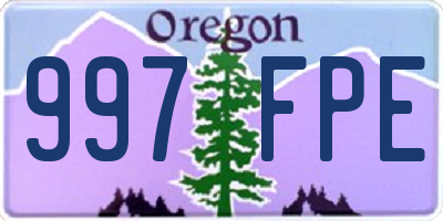 OR license plate 997FPE