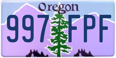 OR license plate 997FPF