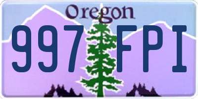 OR license plate 997FPI