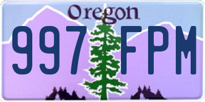 OR license plate 997FPM