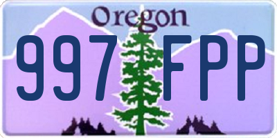 OR license plate 997FPP