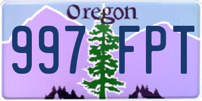 OR license plate 997FPT