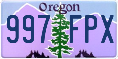 OR license plate 997FPX