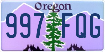 OR license plate 997FQG