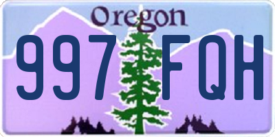 OR license plate 997FQH