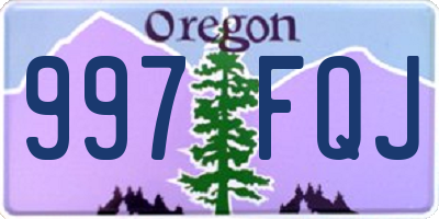 OR license plate 997FQJ