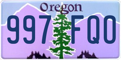 OR license plate 997FQO