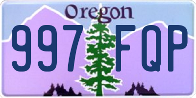 OR license plate 997FQP