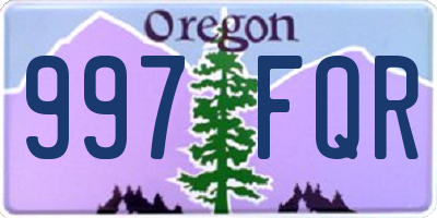 OR license plate 997FQR